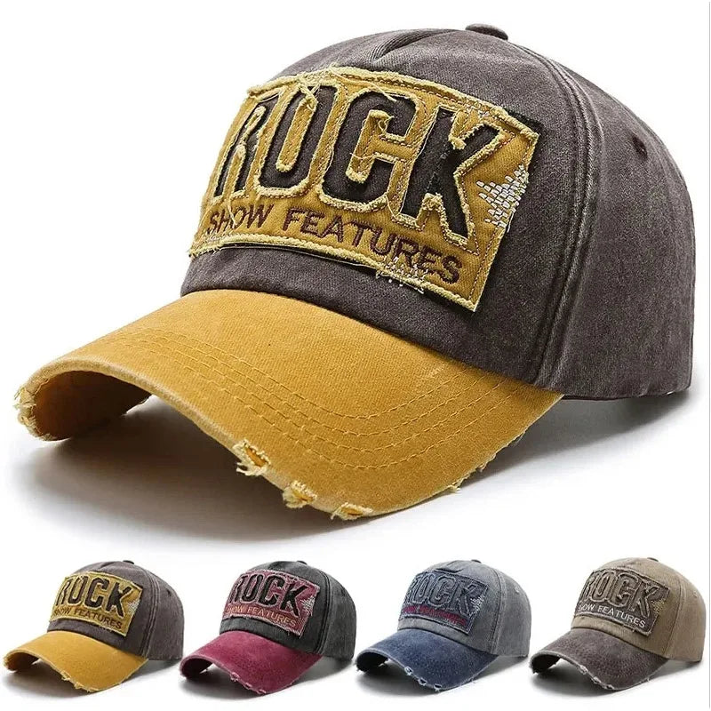 Korean Version Washed Letters Spring and Autumn Men'S and Women'S Fashion Shabby Denim Baseball Cap Sunhat Official Website