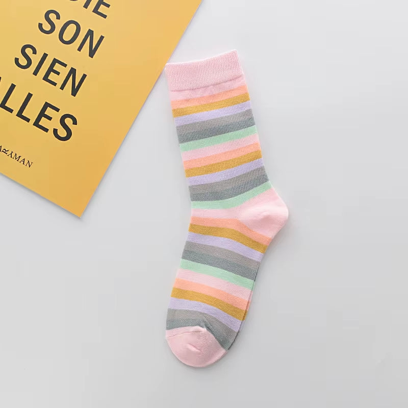 Embroidery Fashion Women Black White Butterfly Dog Cat Hip Hop Simple Long Street Skateboard Spring Autumn Socks for Girls