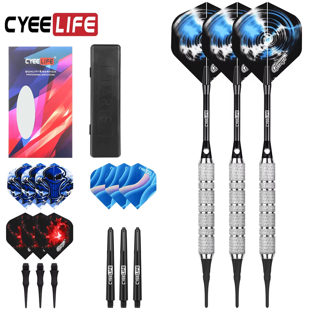 Professional Soft Tip Darts Set (16/18 Grams) with Additional Plastic Tips for Electronic Dartboard Accessories