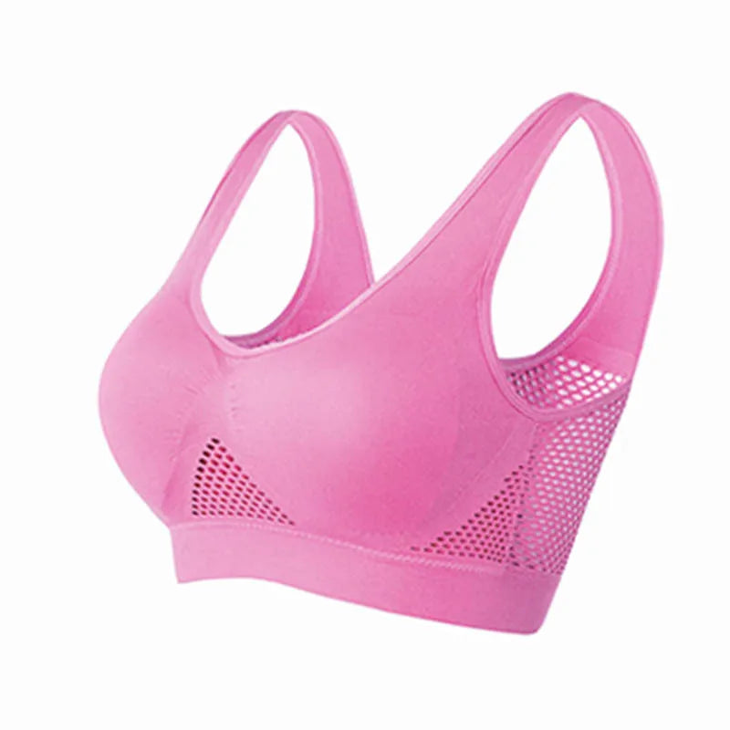 S-6XL Hollow Out Women Yoga Sport Bra Breathable Fitness Running Vest Sleep Underwear Padded Crop Tops Underwear Gym Top Bras