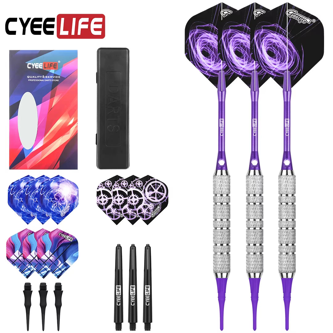 Professional Soft Tip Darts Set (16/18 Grams) with Additional Plastic Tips for Electronic Dartboard Accessories