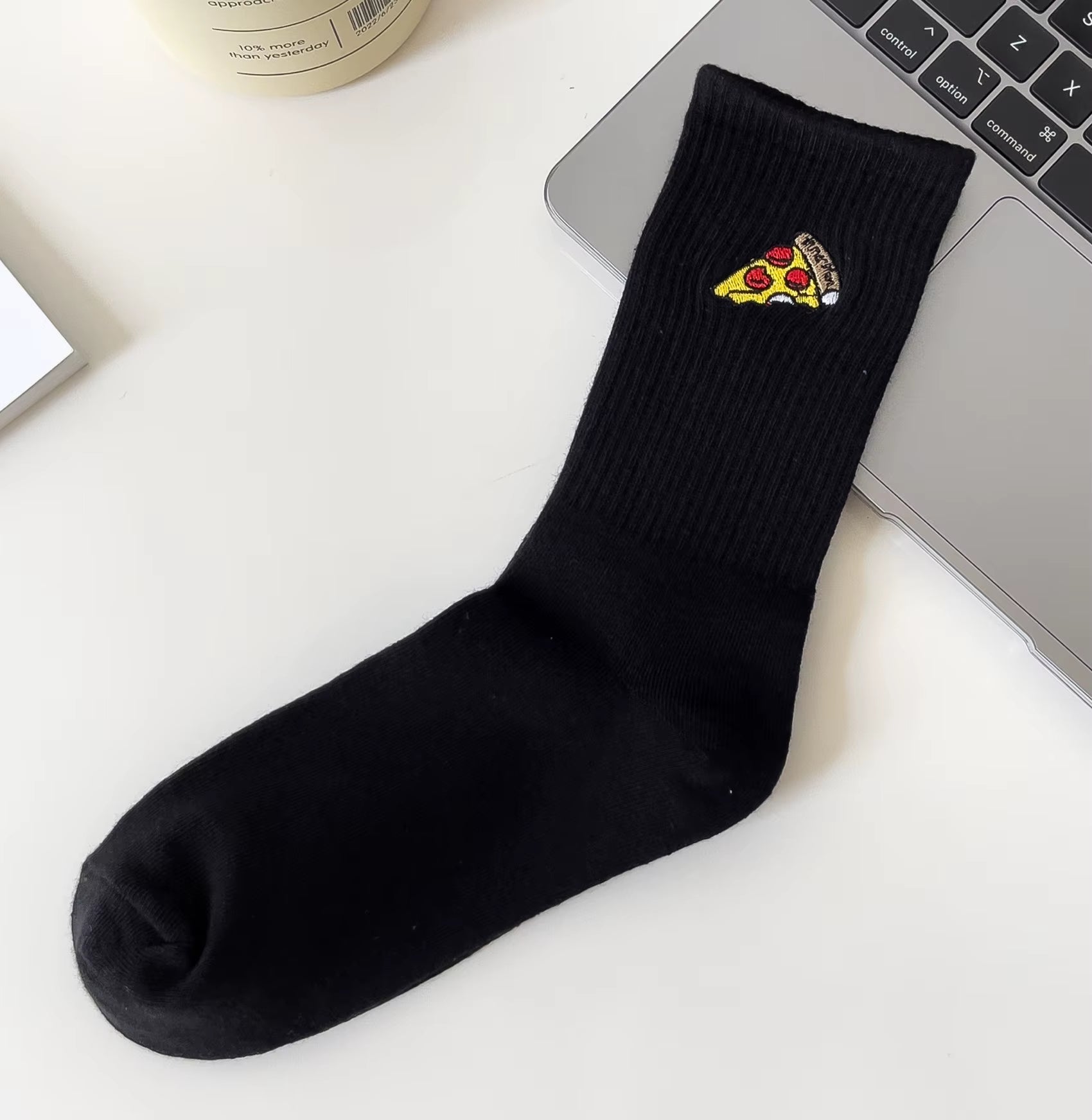 Embroidery Fashion Women Black White Butterfly Dog Cat Hip Hop Simple Long Street Skateboard Spring Autumn Socks for Girls