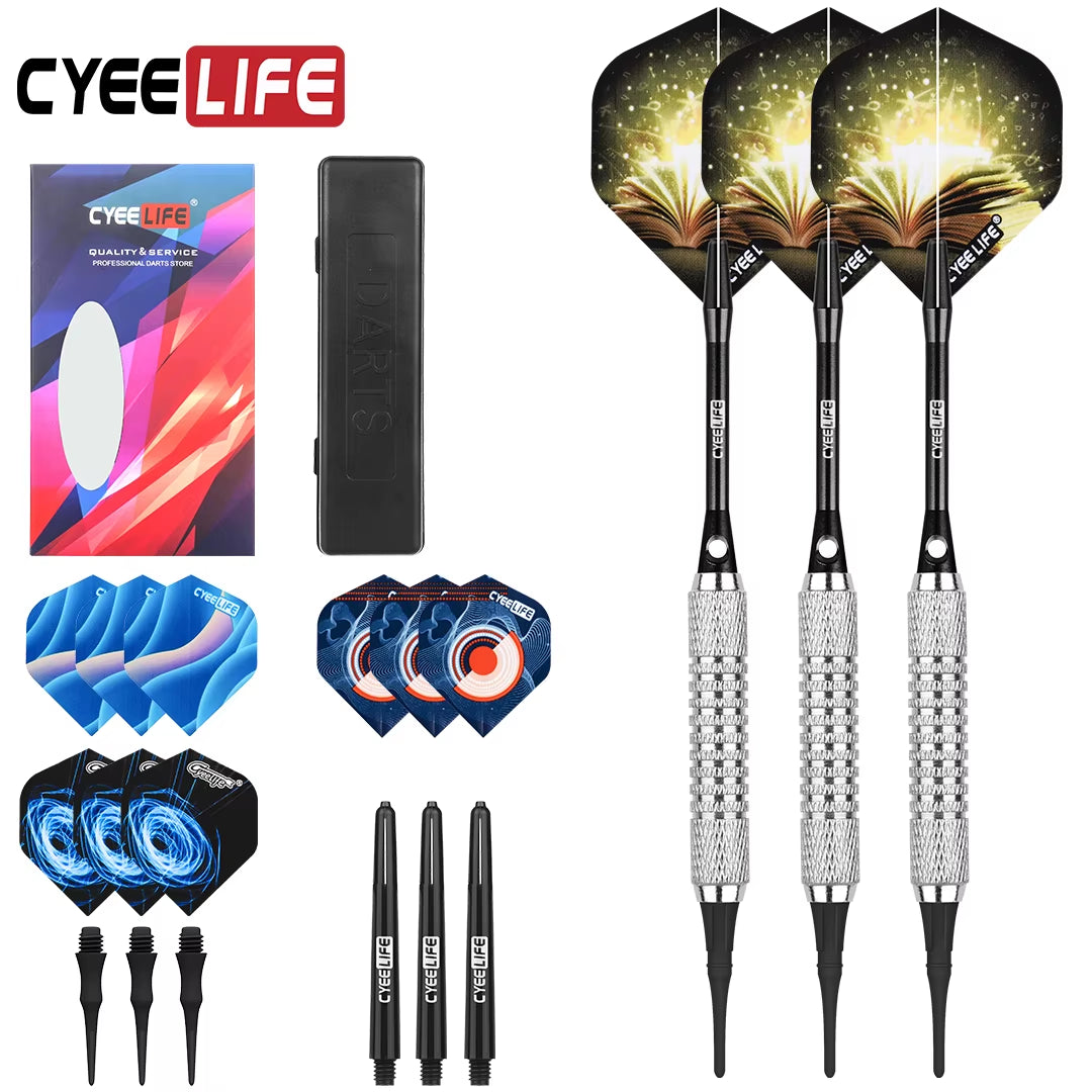 Professional Soft Tip Darts Set (16/18 Grams) with Additional Plastic Tips for Electronic Dartboard Accessories