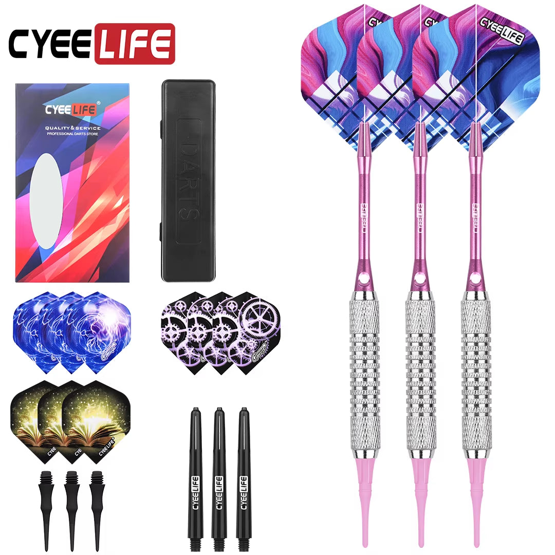 Professional Soft Tip Darts Set (16/18 Grams) with Additional Plastic Tips for Electronic Dartboard Accessories