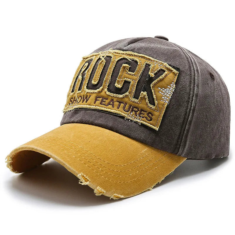 Korean Version Washed Letters Spring and Autumn Men'S and Women'S Fashion Shabby Denim Baseball Cap Sunhat Official Website