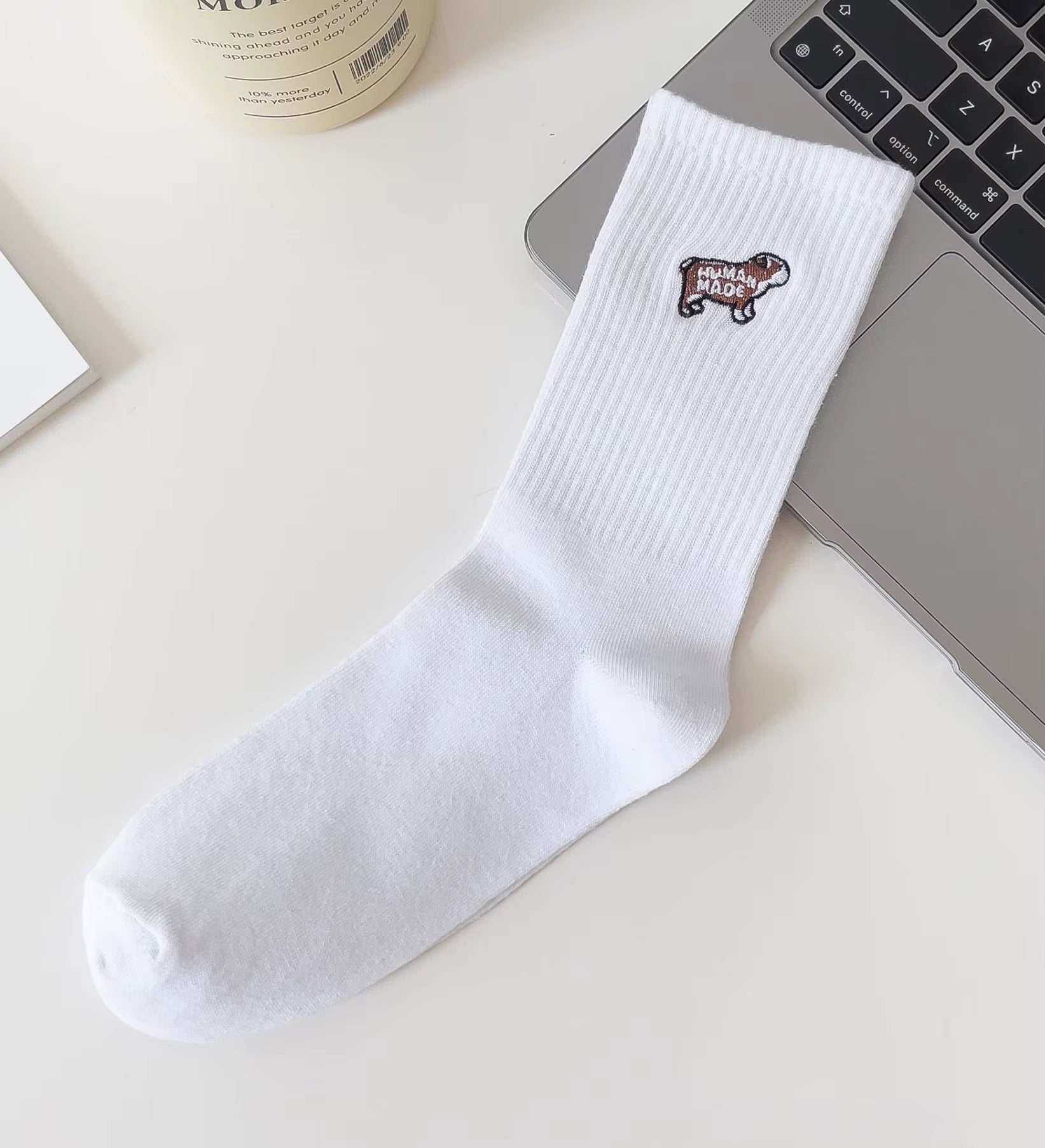 Embroidery Fashion Women Black White Butterfly Dog Cat Hip Hop Simple Long Street Skateboard Spring Autumn Socks for Girls