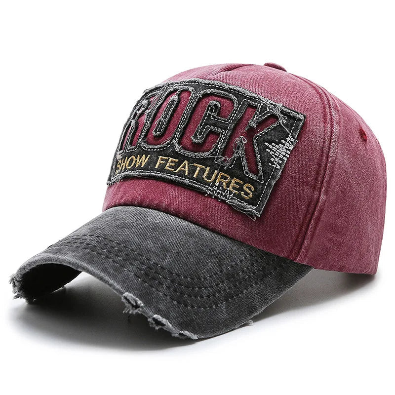 Korean Version Washed Letters Spring and Autumn Men'S and Women'S Fashion Shabby Denim Baseball Cap Sunhat Official Website