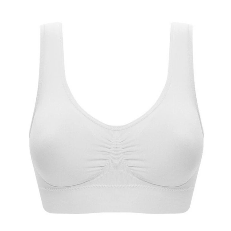 S-6XL Hollow Out Women Yoga Sport Bra Breathable Fitness Running Vest Sleep Underwear Padded Crop Tops Underwear Gym Top Bras
