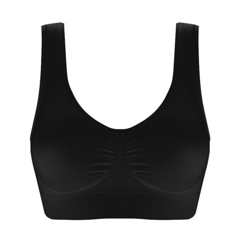S-6XL Hollow Out Women Yoga Sport Bra Breathable Fitness Running Vest Sleep Underwear Padded Crop Tops Underwear Gym Top Bras