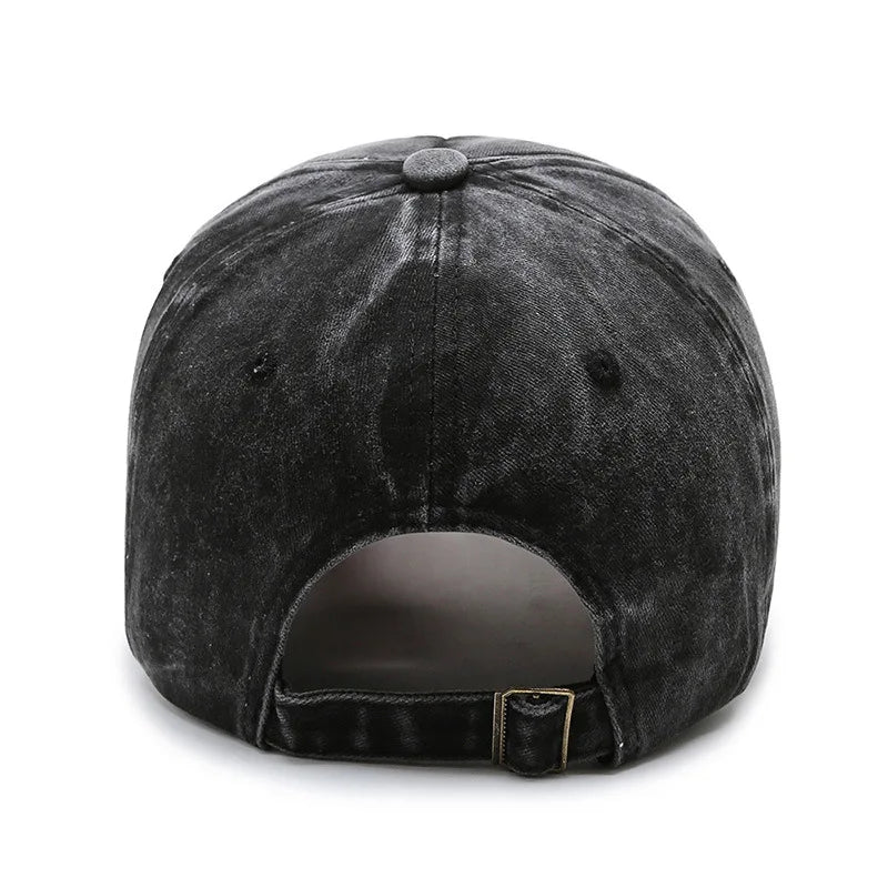 Korean Version Washed Letters Spring and Autumn Men'S and Women'S Fashion Shabby Denim Baseball Cap Sunhat Official Website